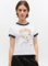 Camiseta Ganni corta blanca gatito